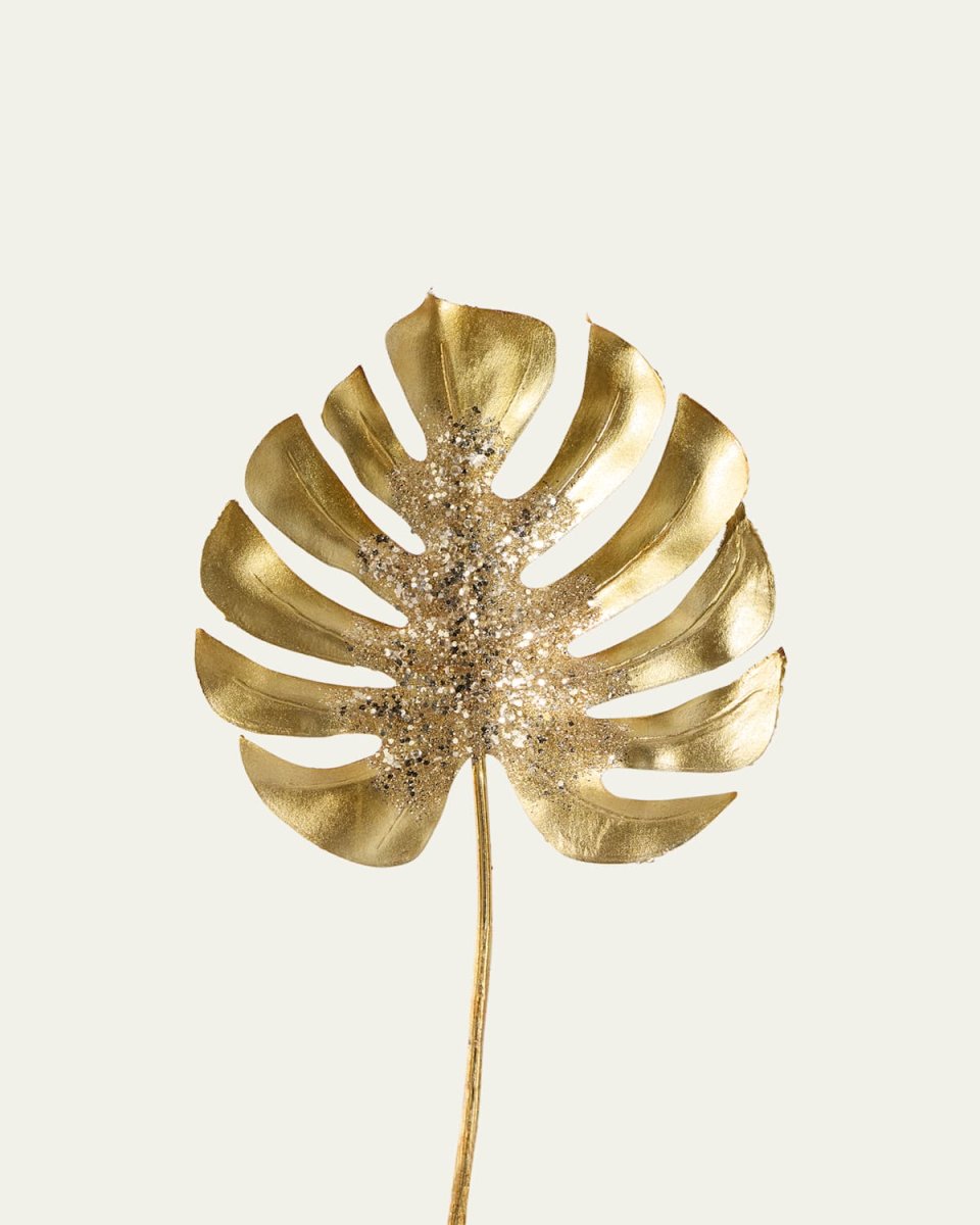 Glittered Monstera Pick